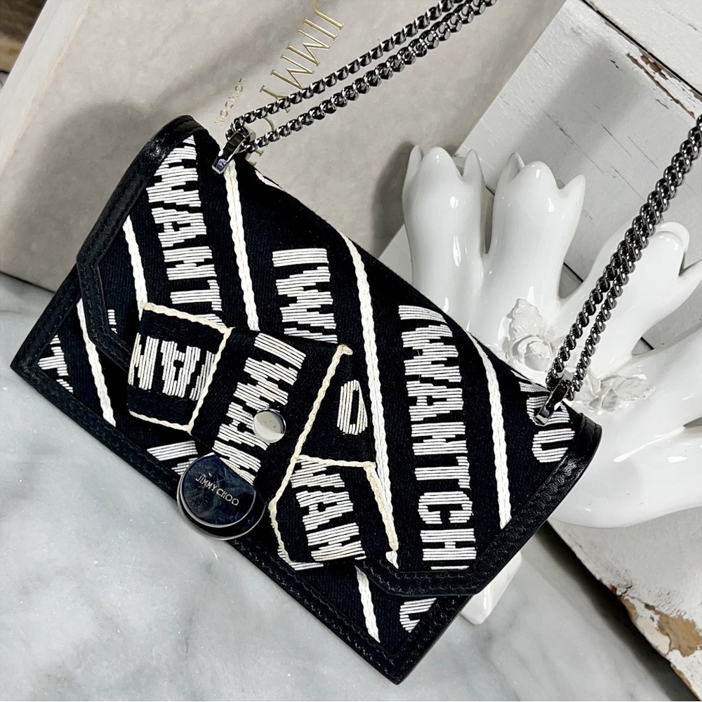 Jimmy Choo Nylon “I Want Choo” Logo Crossbody Bag